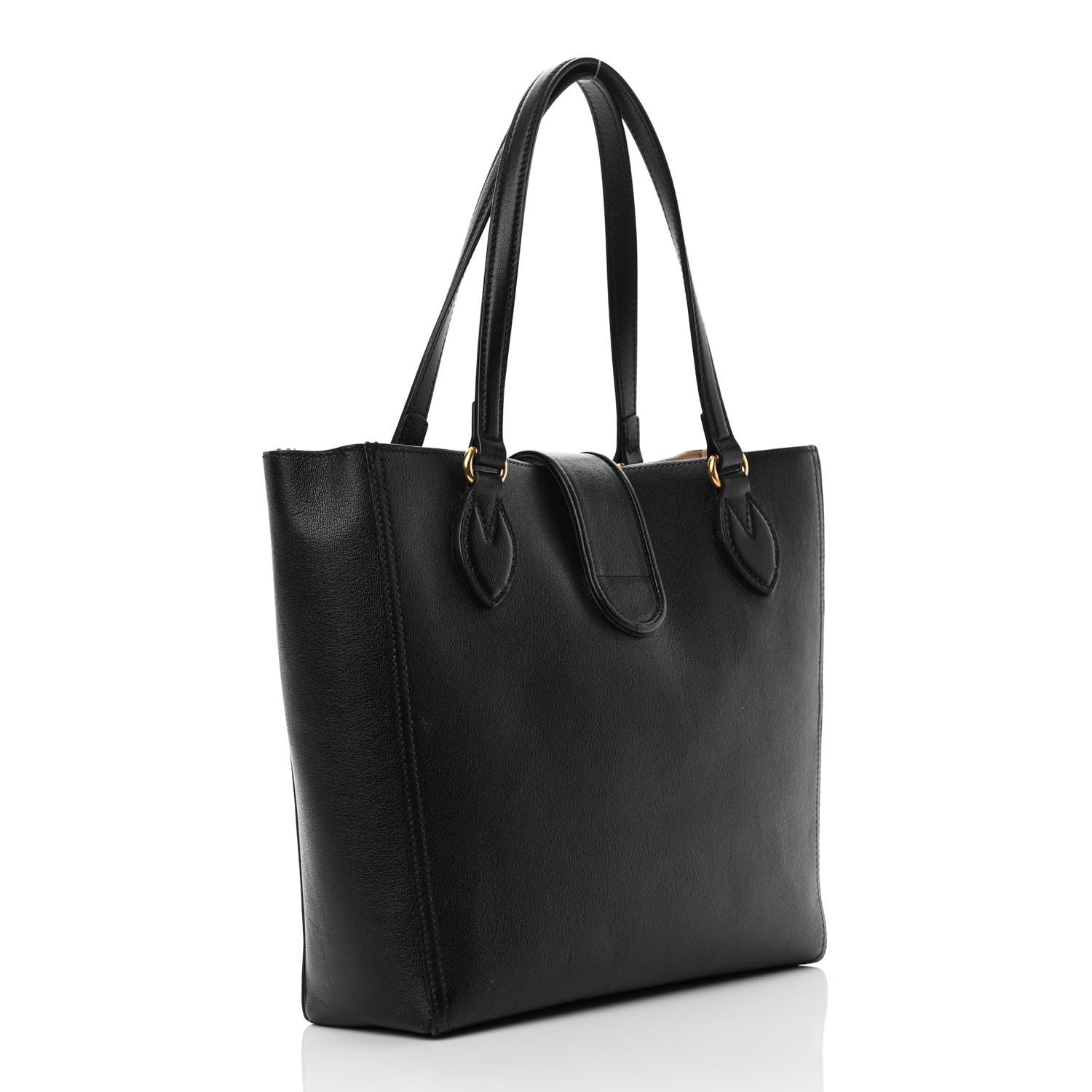 Gucci New Sakai Calfskin Lux Small Dahlia Tote Black 4 of 14
