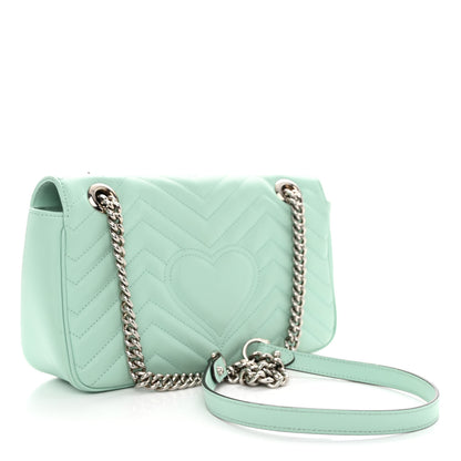 Gucci Calfskin Matelasse Small GG Marmont Shoulder Bag Water Green 2 of 10