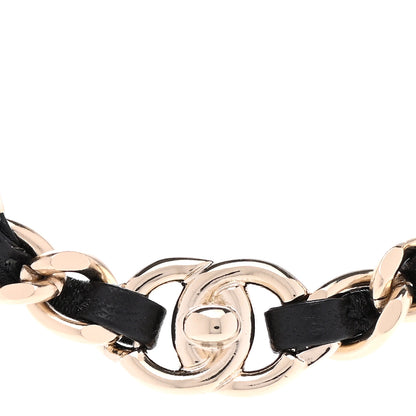 Chanel Metal Lambskin CC Turnlock Choker Necklace Black Gold 4 of 7