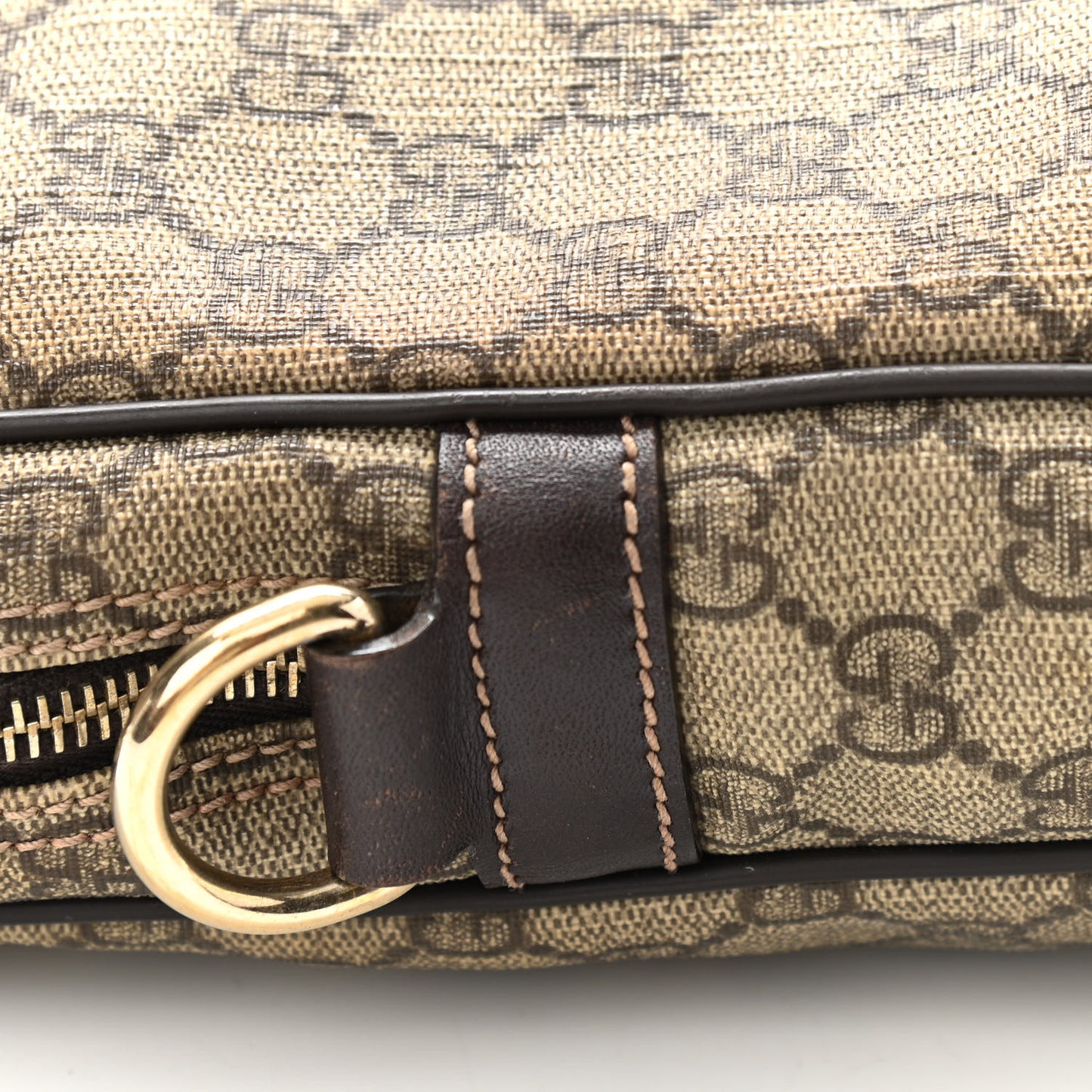 GG Supreme Monogram Selleria Calfskin Briefcase Beige Ebony Cocoa