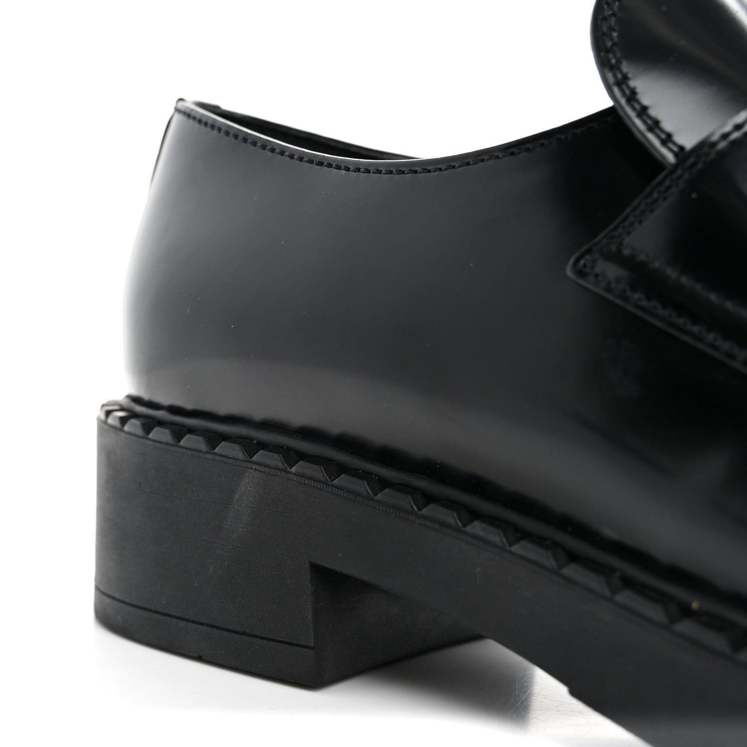 Prada Spazzolato Metal Triangle Logo 50mm Loafers 39 Black 11 of 15