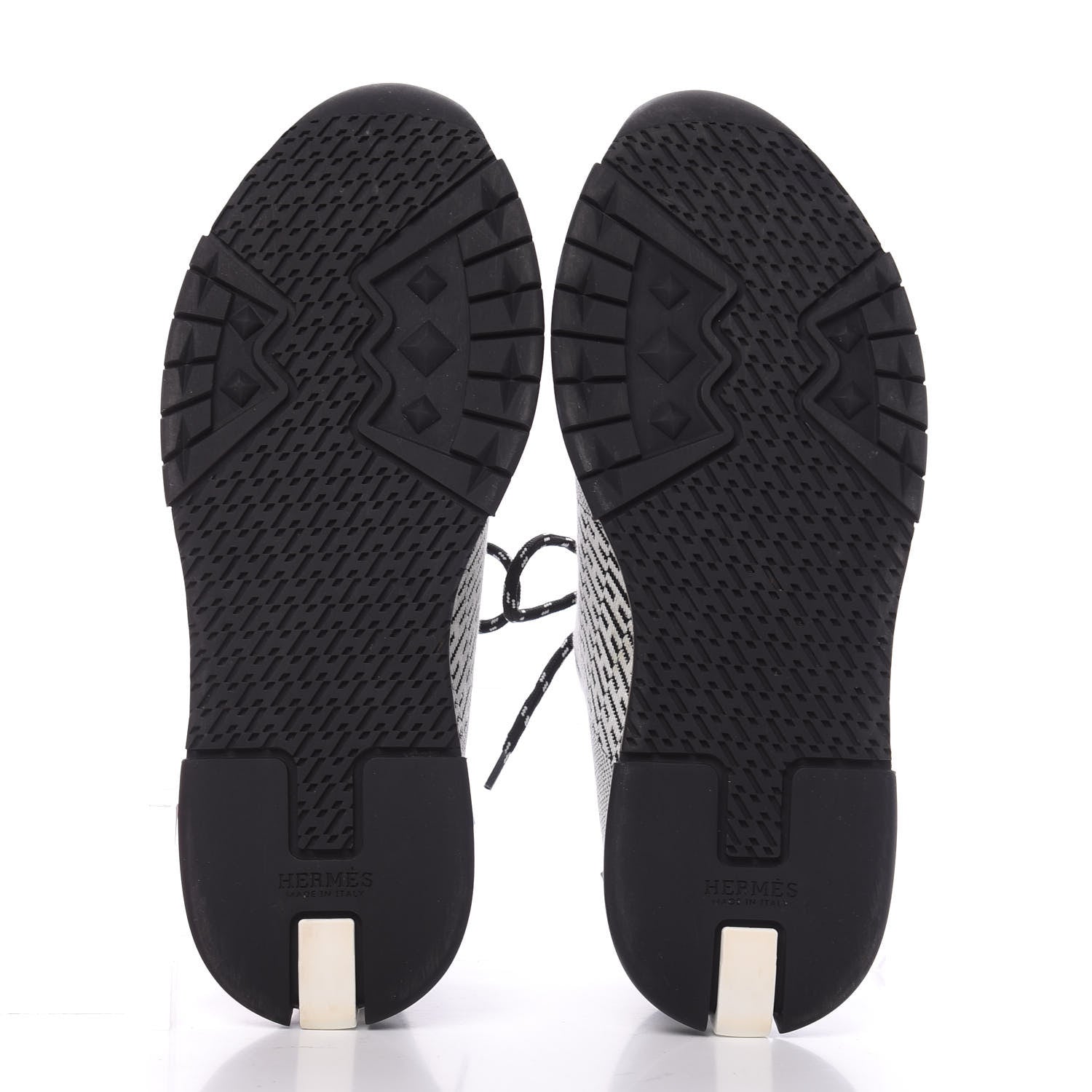 Hermes Knit Bi-Color Womens Addict Sneakers 38.5 Black White 6 of 9