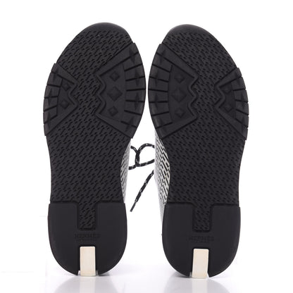 Hermes Knit Bi-Color Womens Addict Sneakers 38.5 Black White 6 of 9