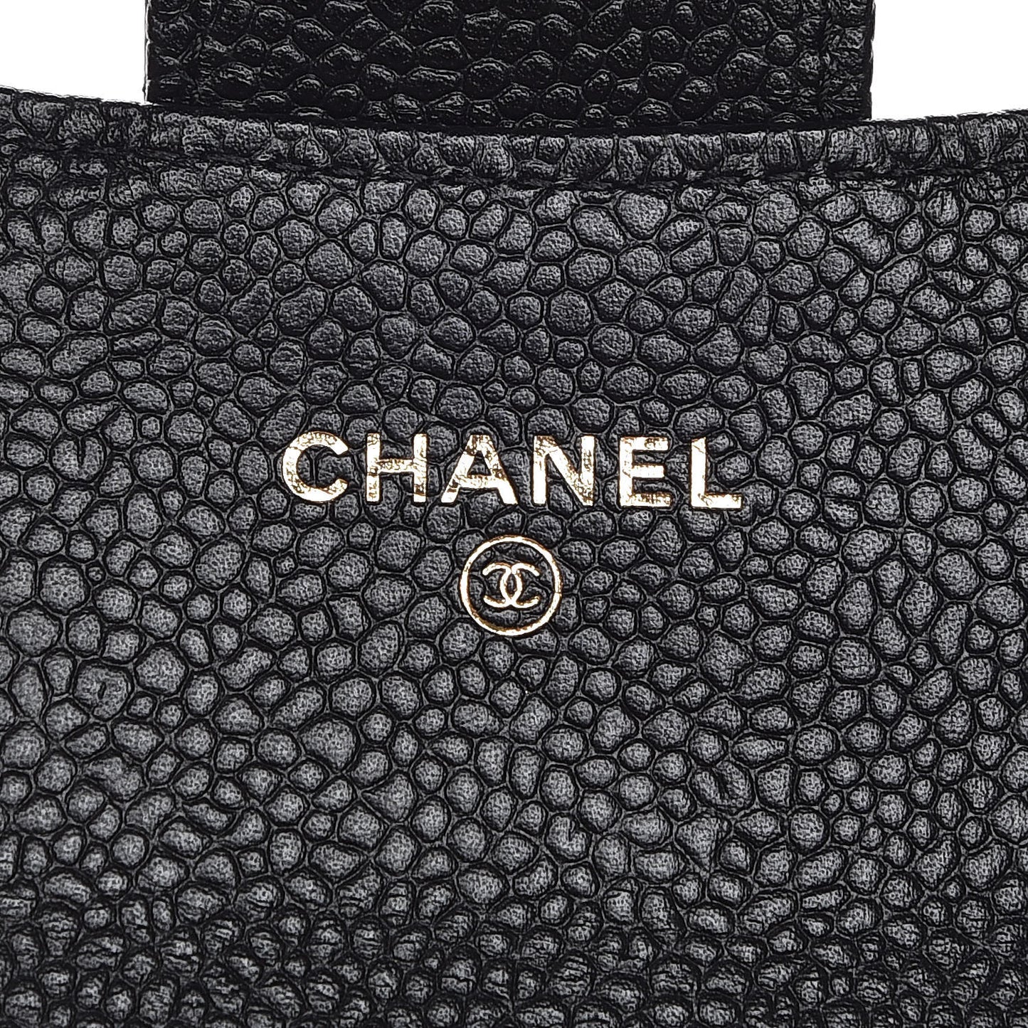 Caviar Quilted Flap Card Holder Black