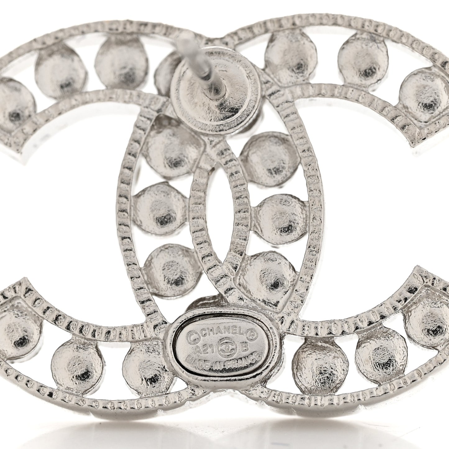 Crystal CC Earrings Silver