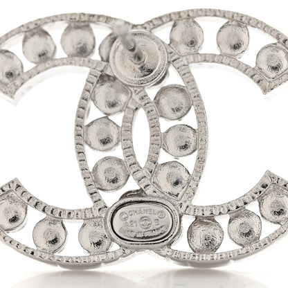 Chanel Crystal CC Earrings Silver 4 of 4