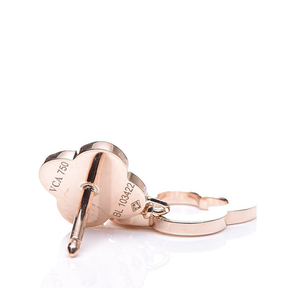 Van Cleef & Arpels 18K Rose Gold Byzantine Alhambra Drop Earrings 5 of 6