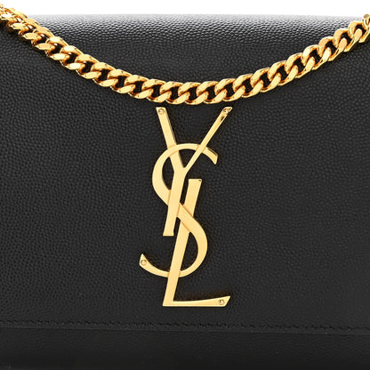 Saint Laurent Grain De Poudre Small Monogram Kate Satchel Black 8 of 12
