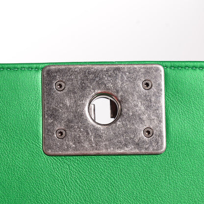 Chanel Metallic Calfskin Quilted Large Boy Flap Green 9 of 9