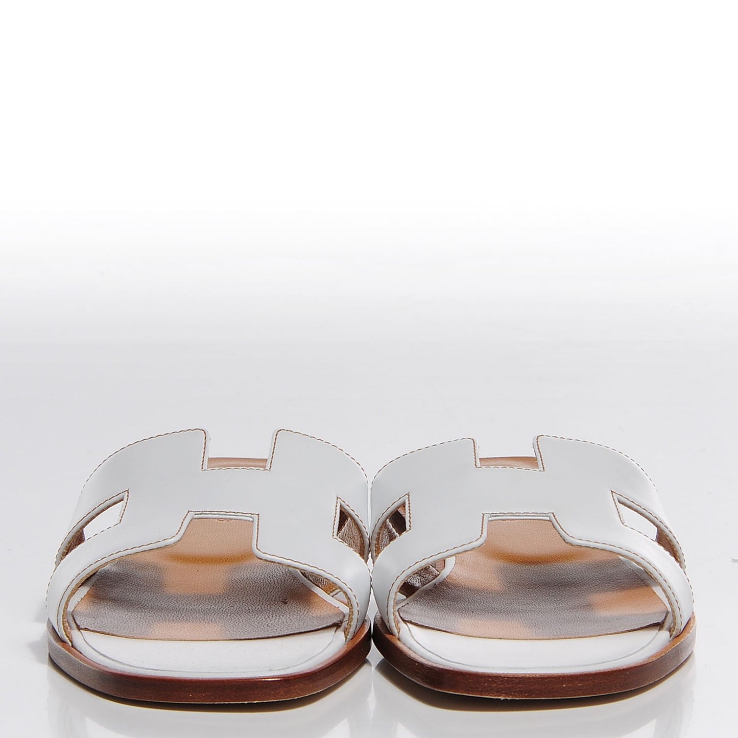 Box Calfskin Oran Sandals 38 White