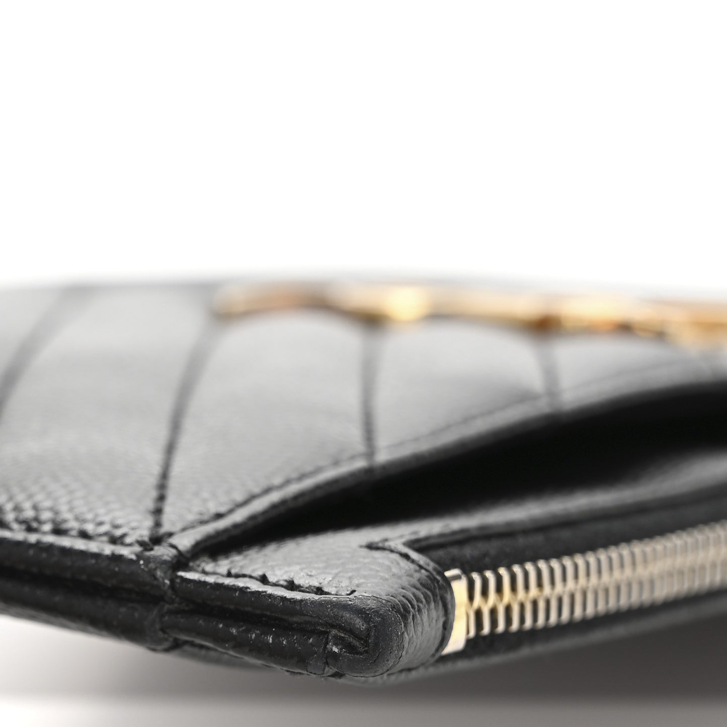 Grain De Poudre Chevron Monogram Large Bill Pouch Black
