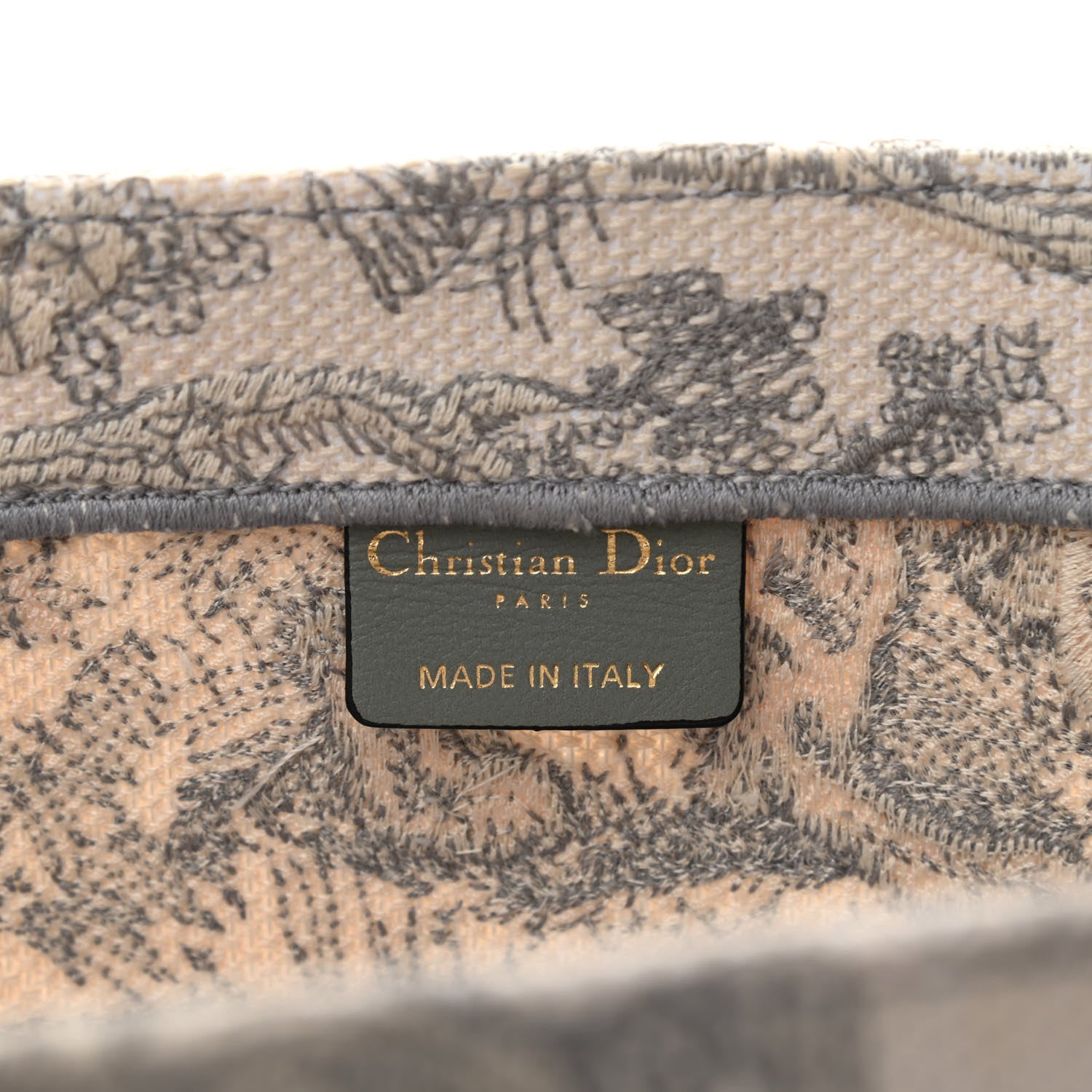 Christian Dior Canvas Embroidered Medium Dioriviera Toile De Jouy Book Tote Gray 6 of 9