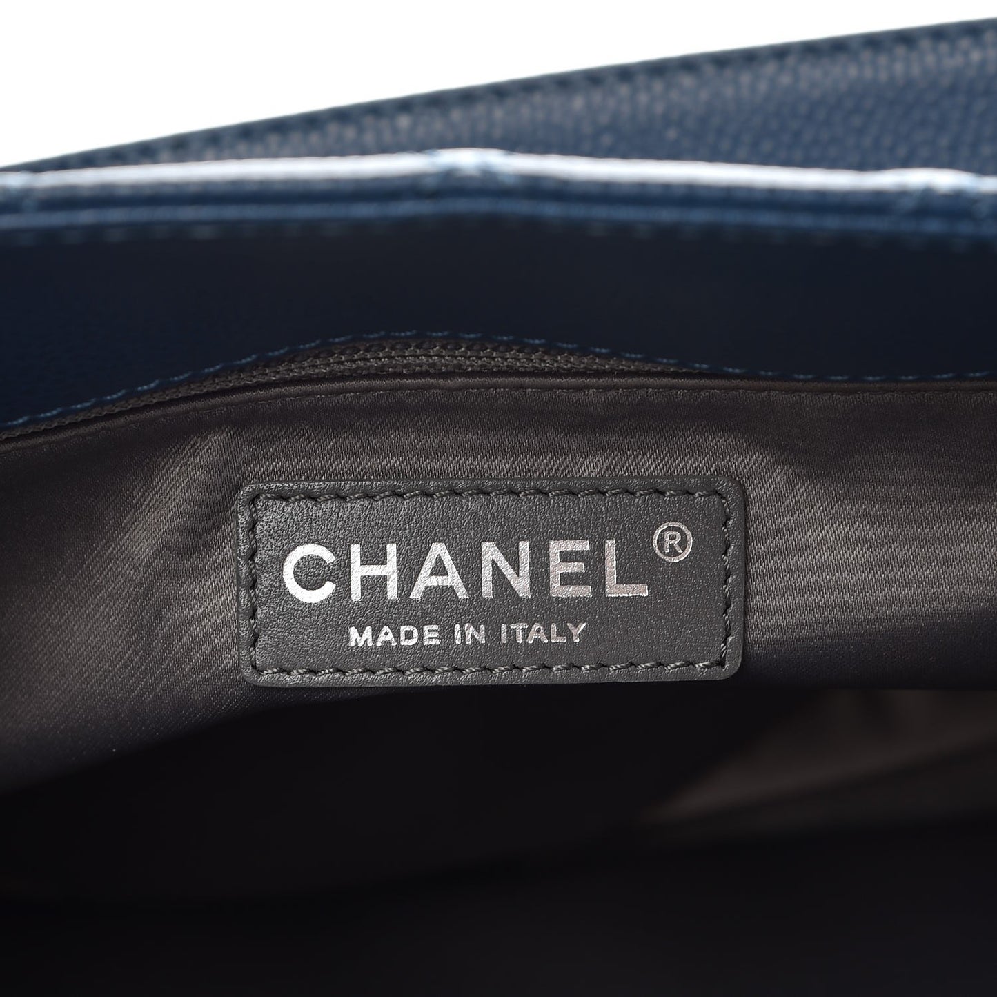Caviar Quilted Grand Shopping Tote GST Dark Blue