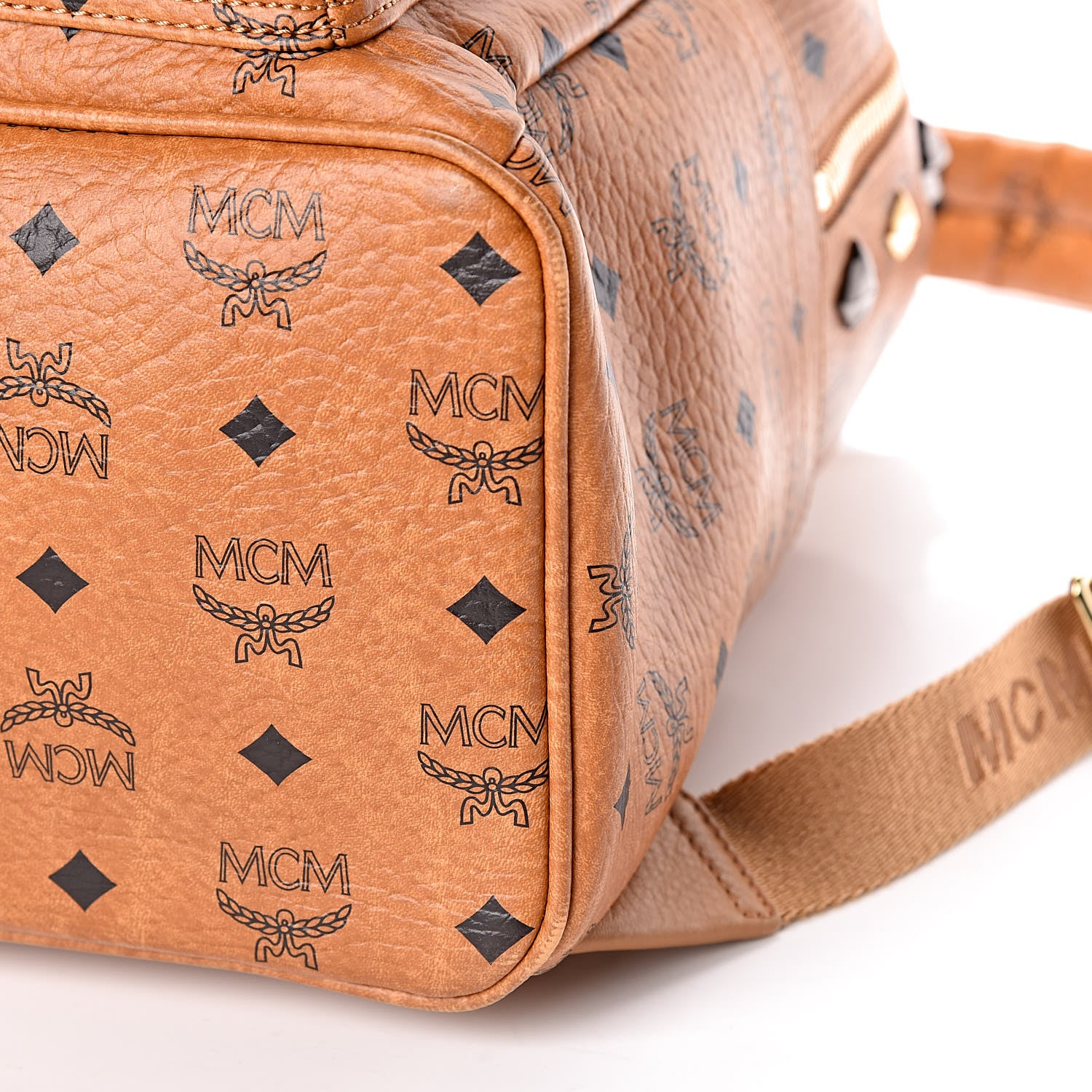 MCM Visetos Studded Medium Stark M Backpack Cognac 23 of 25