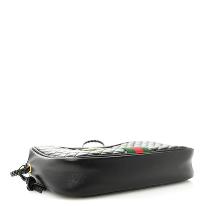 Gucci Calfskin Web Trapuntata Small GG Shoulder Bag Black 4 of 10