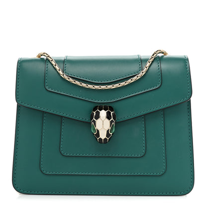Bulgari Calfskin Small Serpenti Forever Snake Strap Crossbody Bag Emerald Green 1 of 13