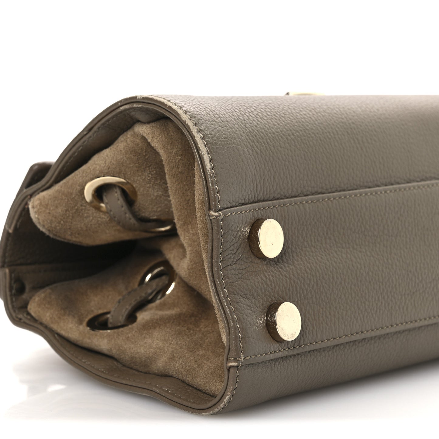 Grainy Calfskin Small Rosalie Satchel Nude