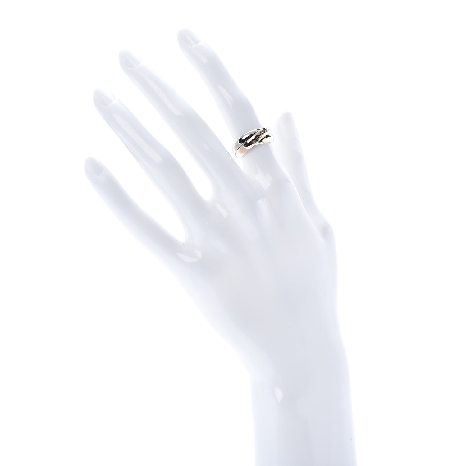 Cartier 18K Pink Yellow White Gold Classic Les Must De Trinity Ring 48 4.5 2 of 6