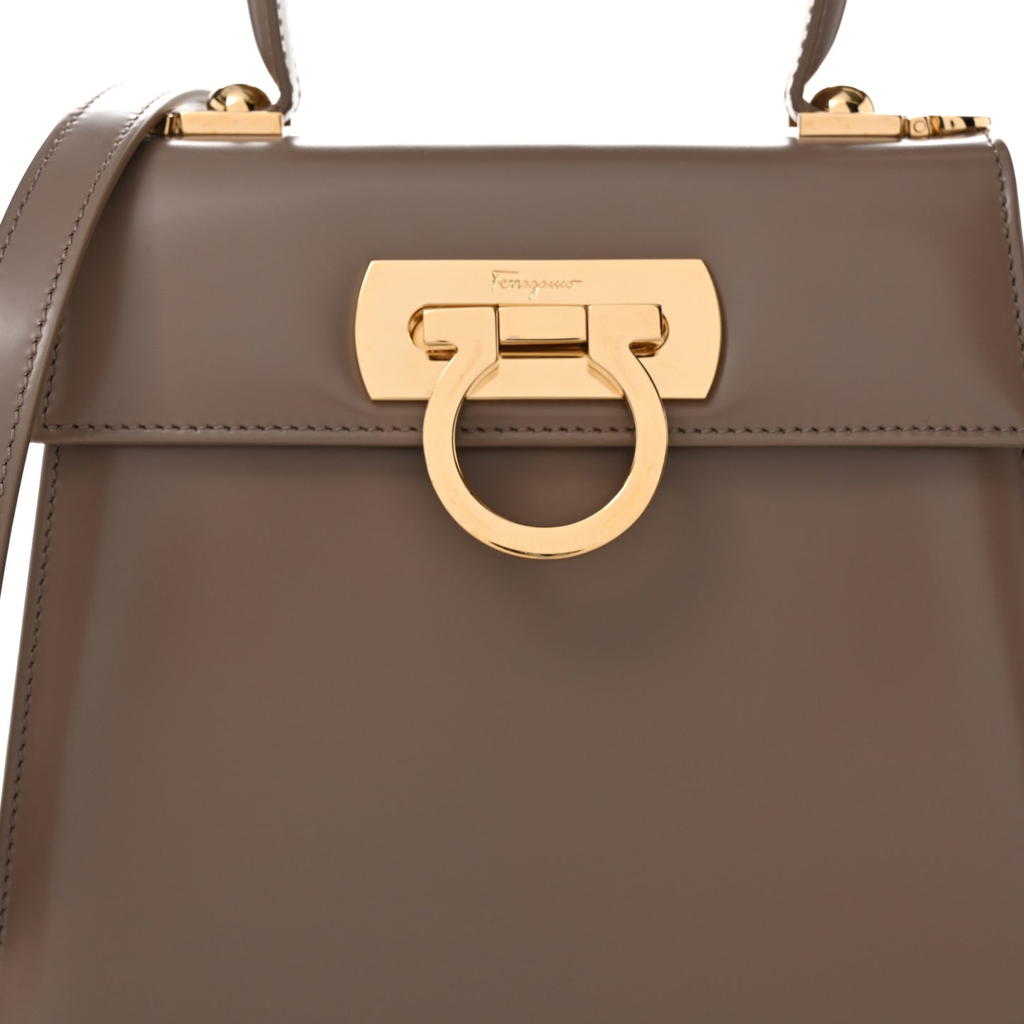 Brushed Off Calfskin Small Iconic Top Handle Bag Grey