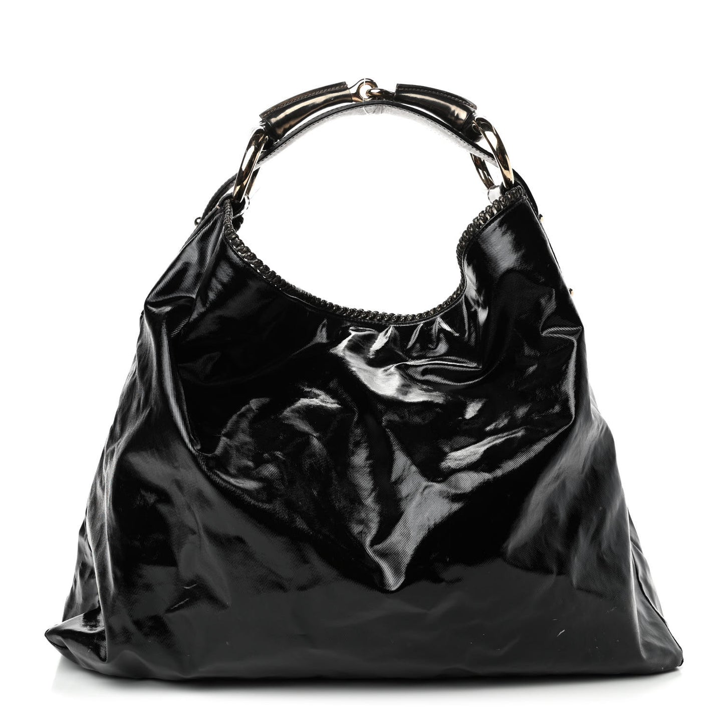 Dialux Large Horsebit Chain Hobo Black