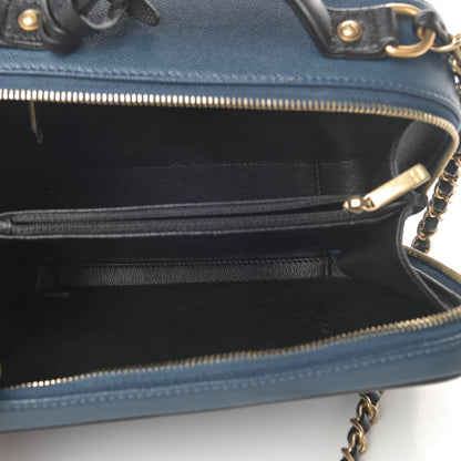 Chanel Caviar Quilted Medium CC Filigree Vanity Case Navy Black 5 of 10