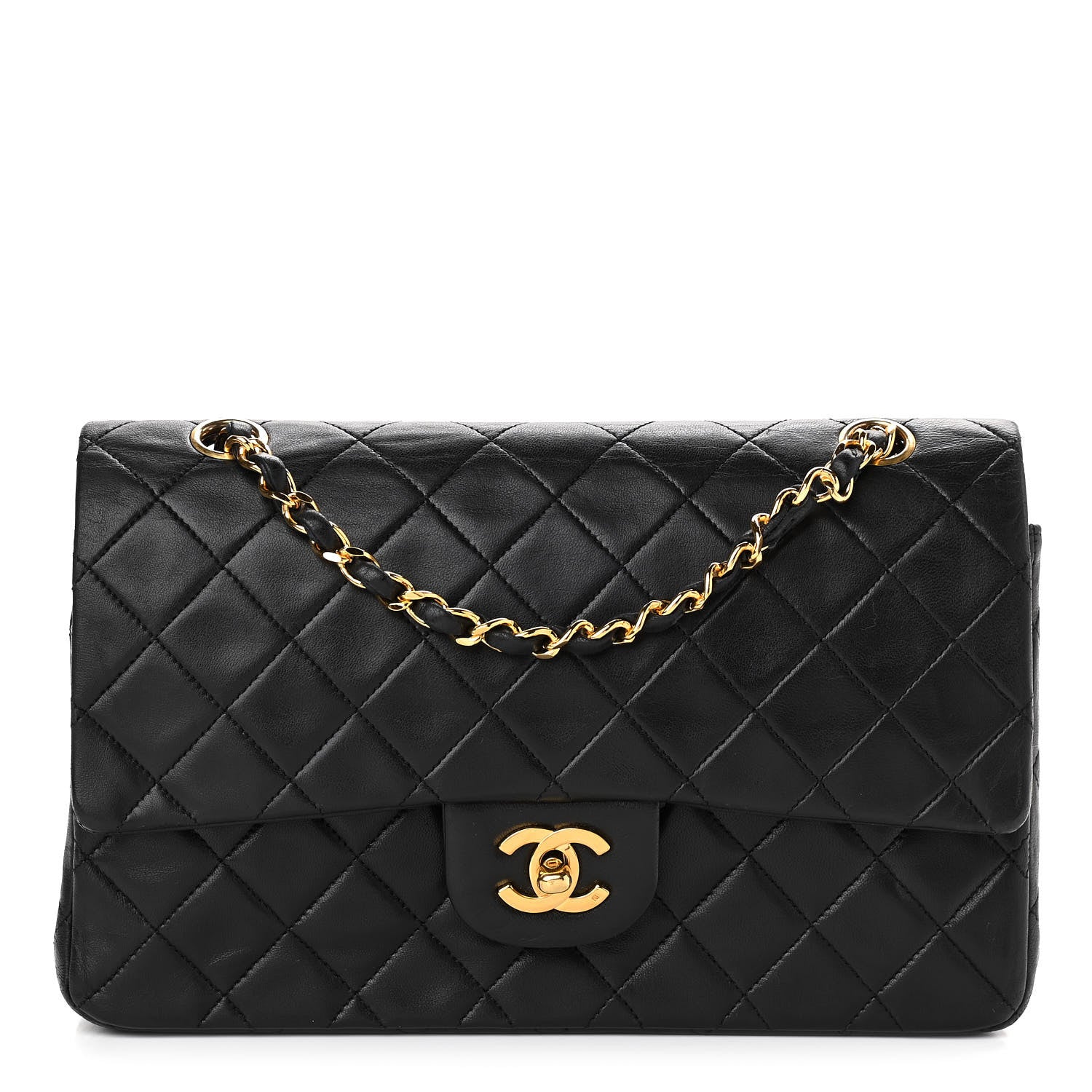 Chanel Lambskin Quilted Medium Double Flap Black 1 of 10