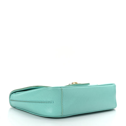 Salvatore Ferragamo Hammered Calfskin Gancini Flap Blue 4 of 9