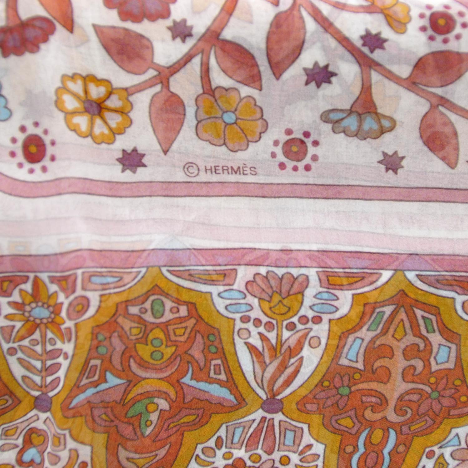 Hermes Mousseline Aux Portes Du Palais 140 Shawl Scarf 8 of 10