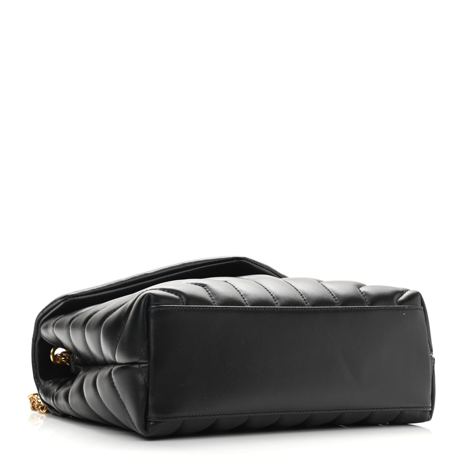 Saint Laurent Calfskin Y Quilted Monogram Small Loulou Chain Satchel Black 4 of 9