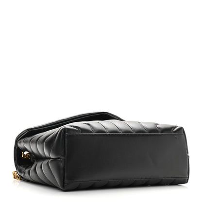 Saint Laurent Calfskin Y Quilted Monogram Small Loulou Chain Satchel Black 4 of 9