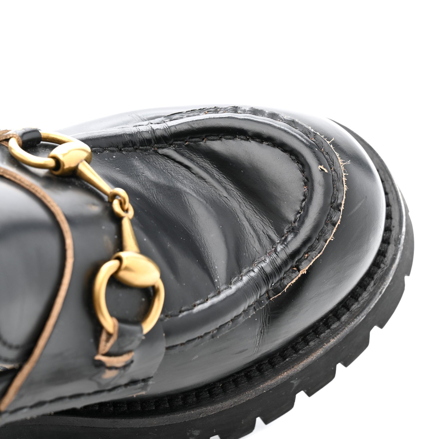 Gucci Cordovan Lux Womens Harald Horsebit 25mm Platform Loafers 38.5 Black 14 of 15