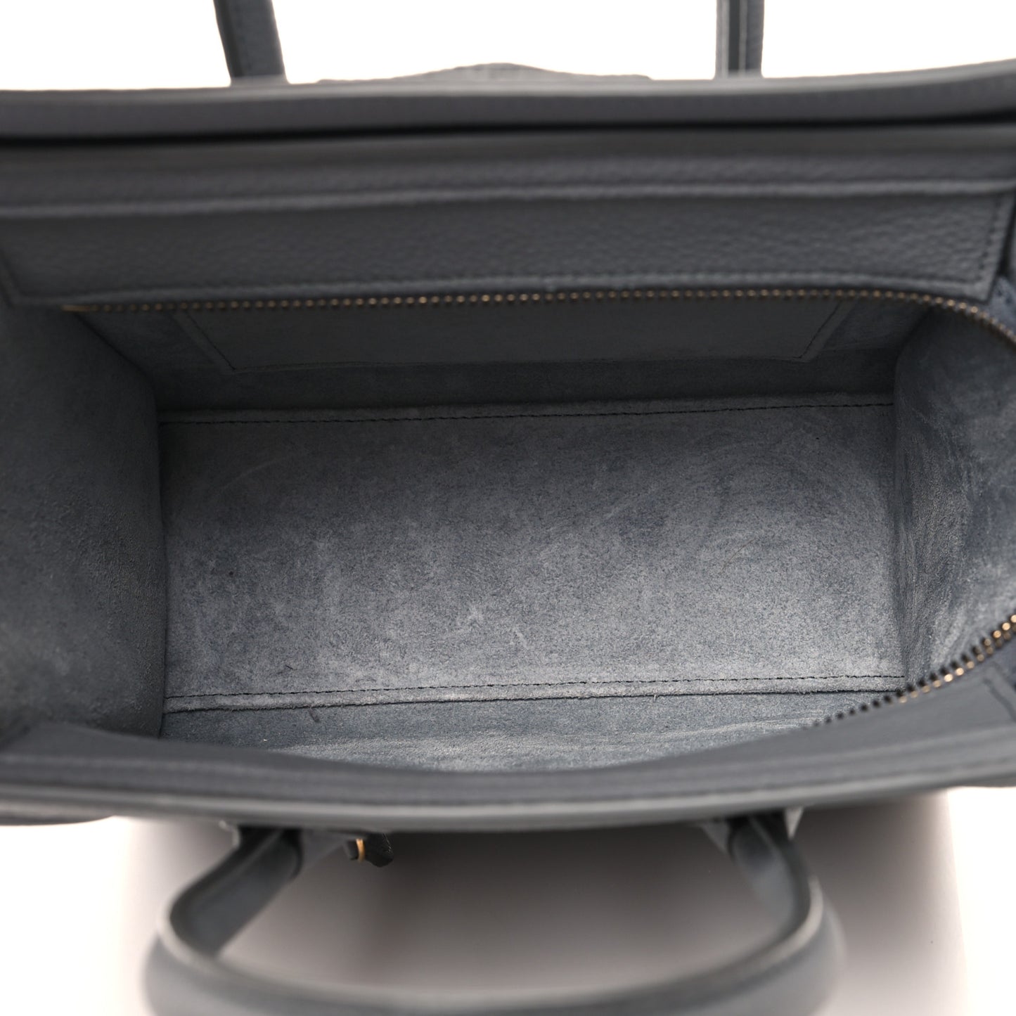 Drummed Calfskin Nano Luggage Kohl