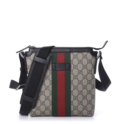 Gucci GG Supreme Monogram Web Messenger Bag Black 1 of 9