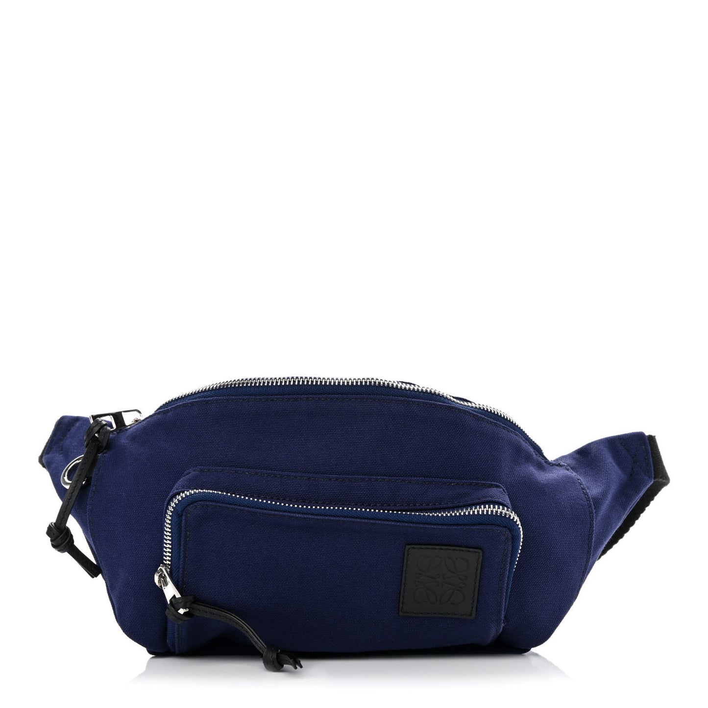 Canvas Front Pocket Logo Patch Bumbag Navy Blue