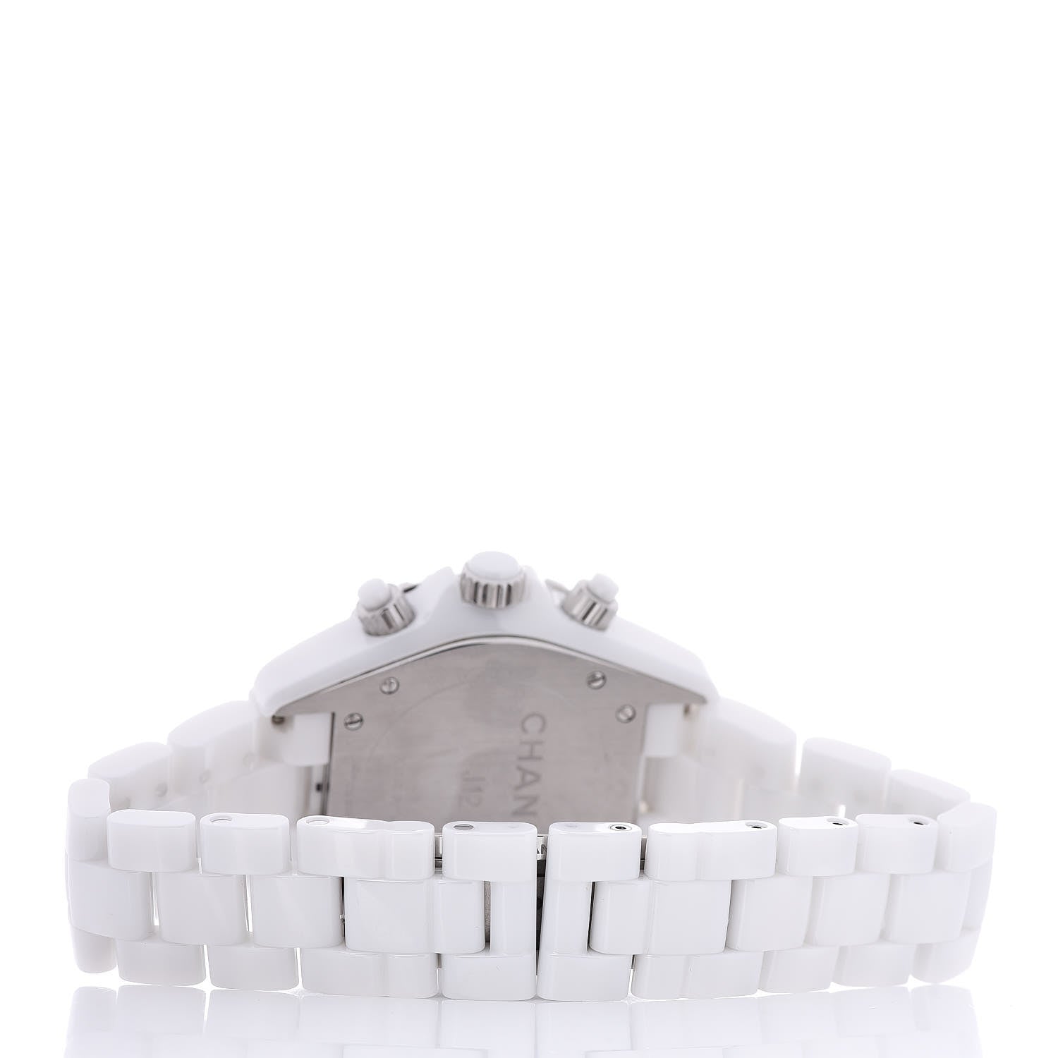 Chanel Stainless Steel Ceramic Diamond 41mm J12 Chronograph Automatic Watch White 4 of 6