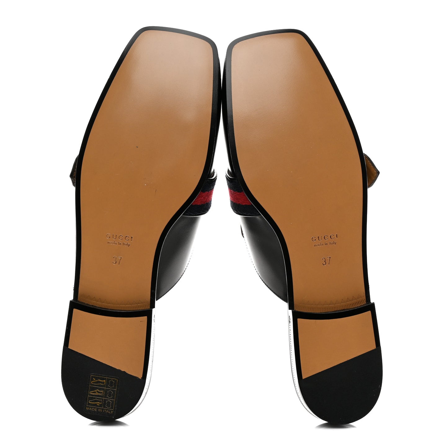 Calfskin Web Womens Peyton GG Slippers 37 Black