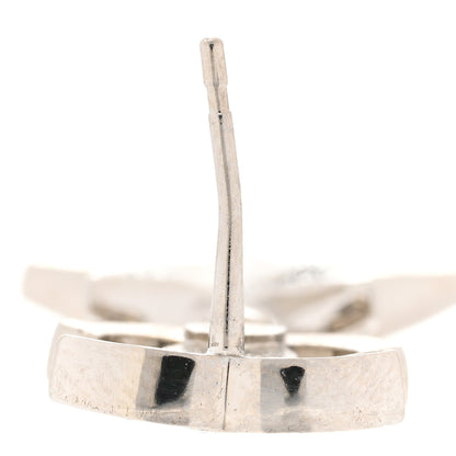 Chanel Crystal CC Star Earrings Silver Green 5 of 5