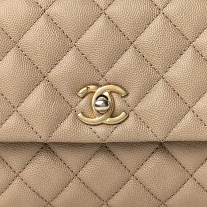 Chanel Caviar Quilted Mini Coco Handle Flap Beige 8 of 11