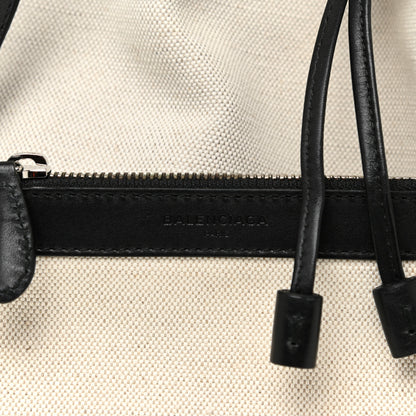Balenciaga Cotton Canvas Calfskin Bucket Bag Black 8 of 14