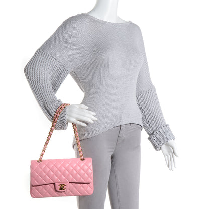 Chanel Lambskin Quilted Medium Double Flap Light Pink 2 of 8