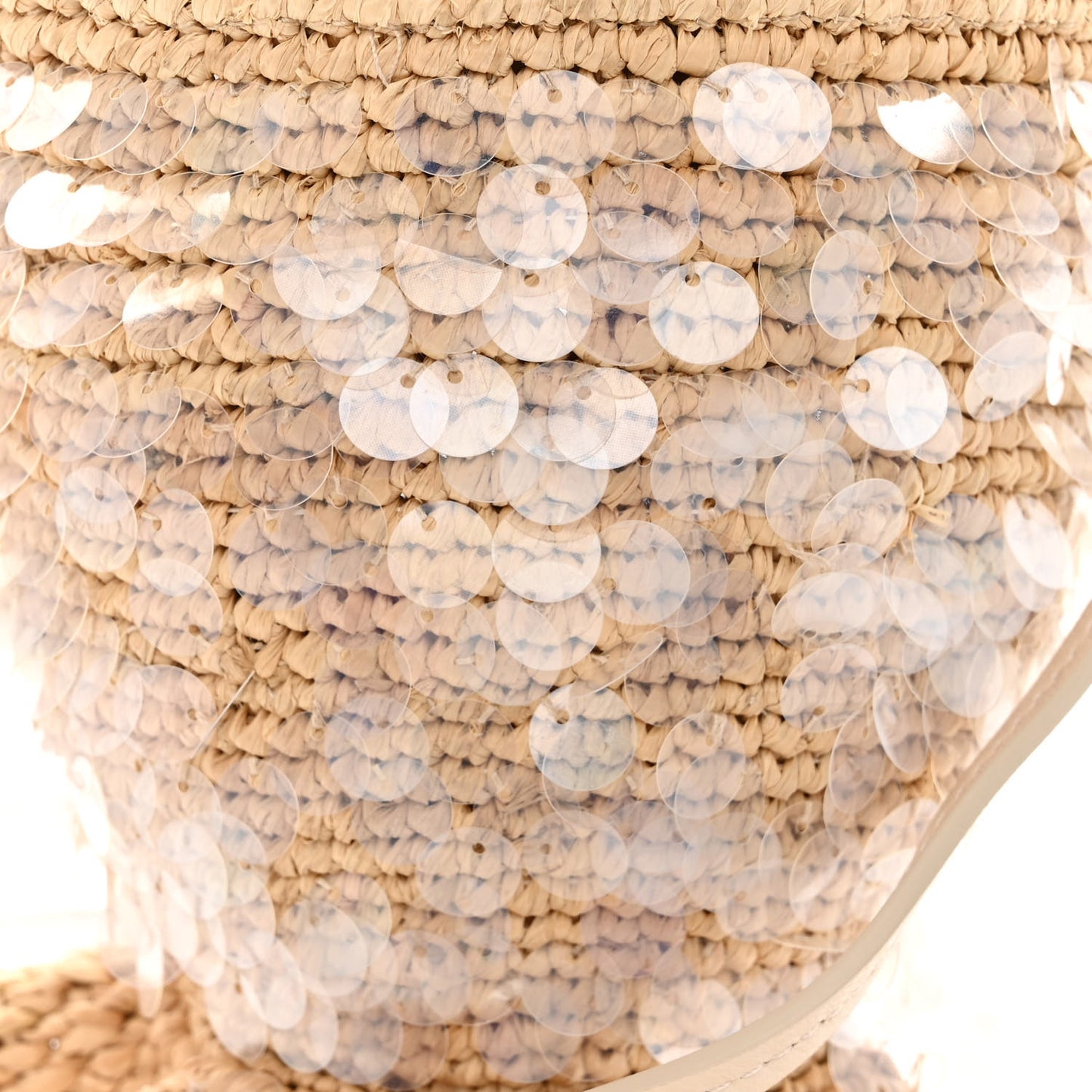 Raffia Canvas Sequin Paula's Ibiza Fish Pouch Natural Ivory