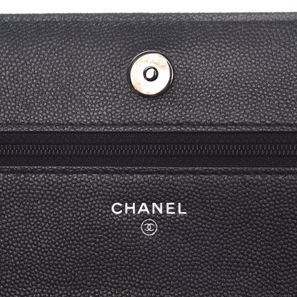Chanel Caviar Quilted Boy Wallet On Chain WOC So Black 6 of 12