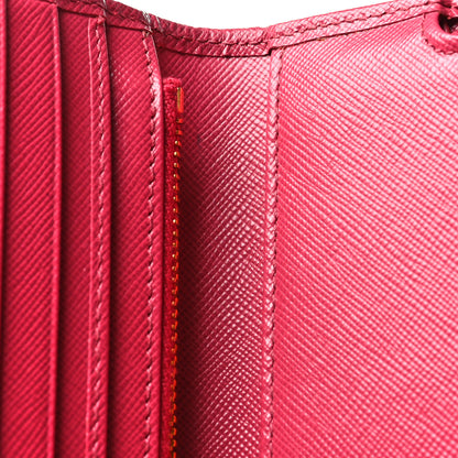Prada Saffiano Continental Double Snap Wallet  Peonia 8 of 8