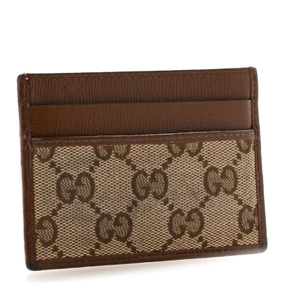 Balenciaga X GUCCI GG Monogram Azalea Calfskin Neo Classic Card Holder Beige Ebony Brown Sugar 3 of 11