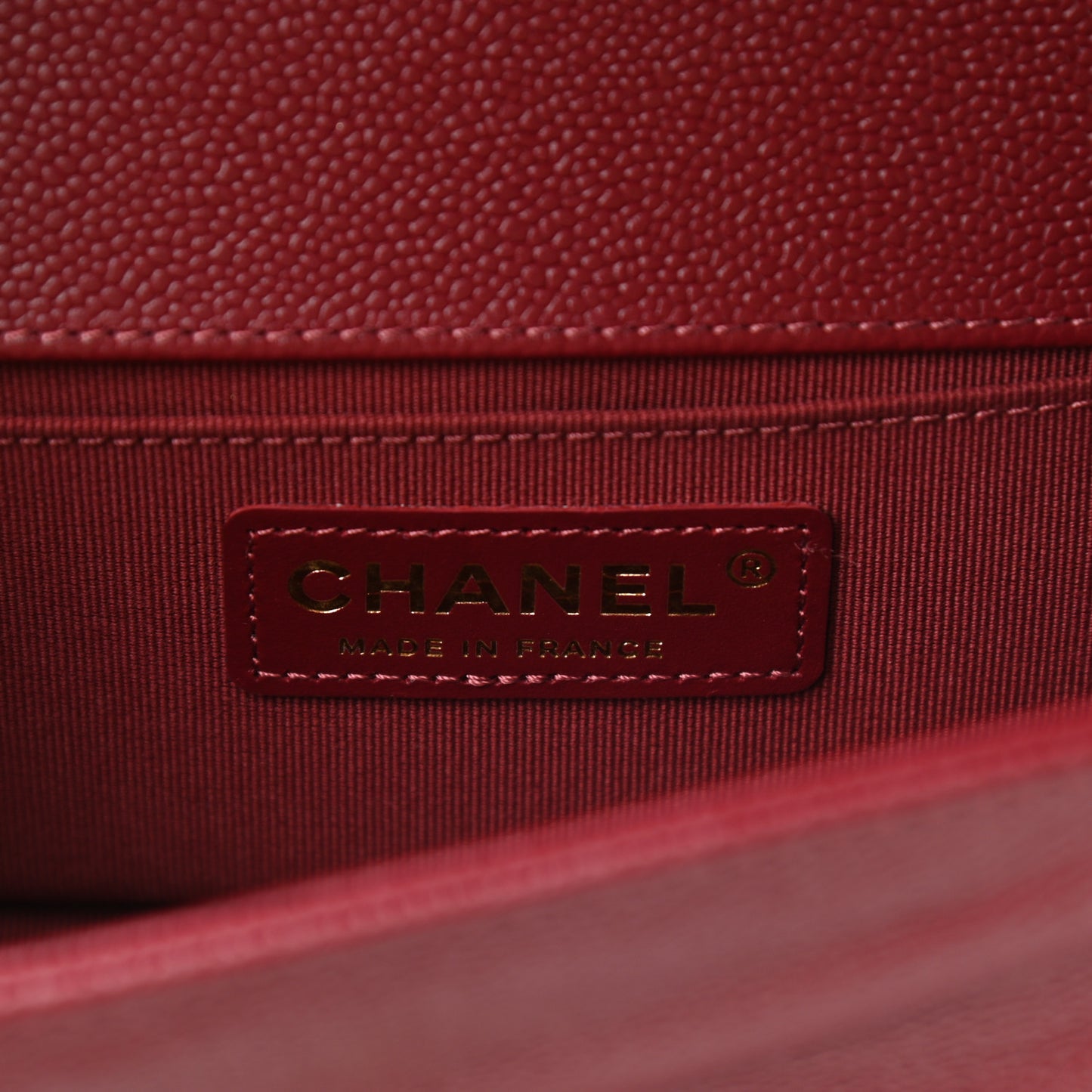 Caviar Quilted Small Boy Flap Dark Red