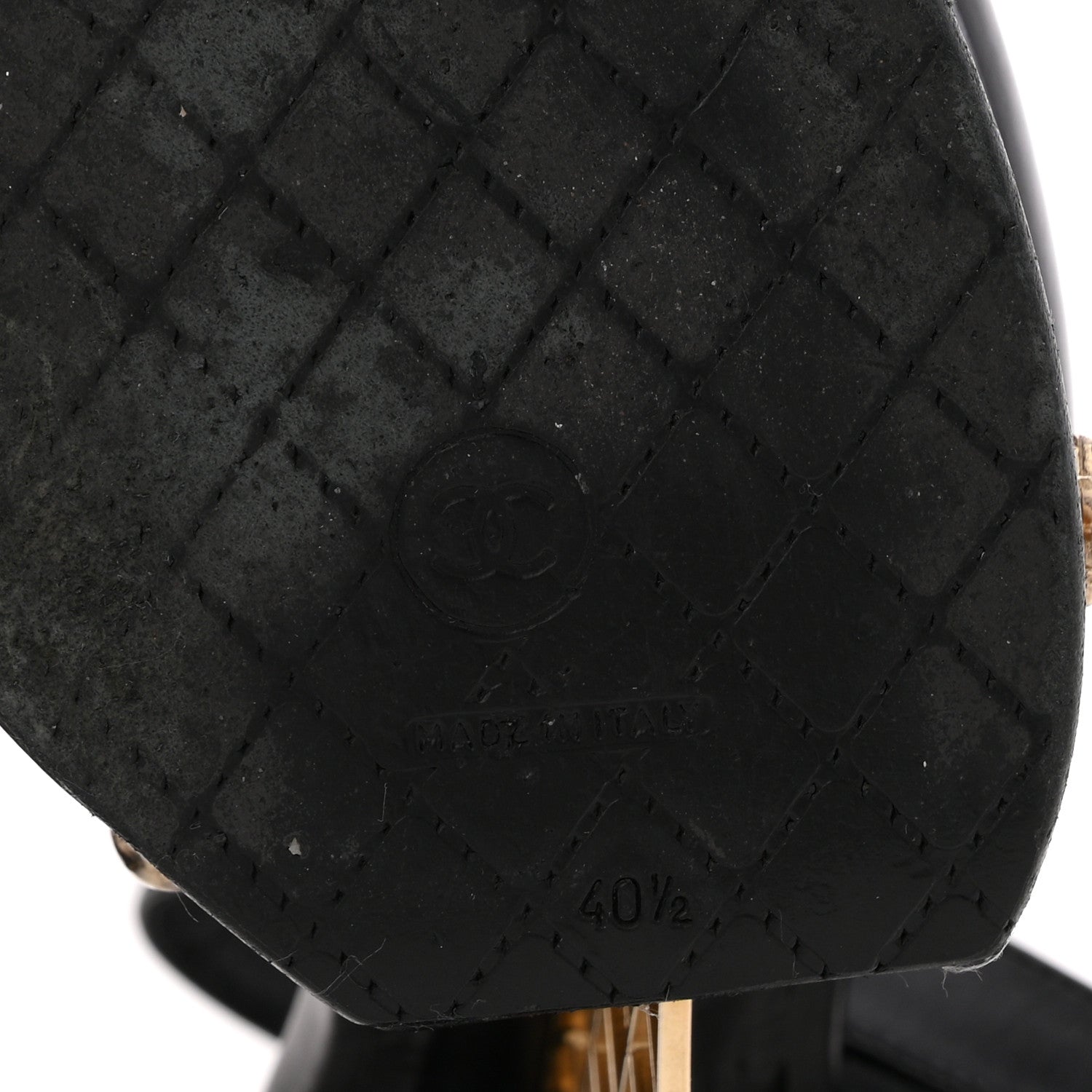 Chanel Calfskin Studded Platform Pumps 40.5 Black 9 of 11