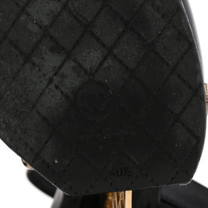 Chanel Calfskin Studded Platform Pumps 40.5 Black 9 of 11