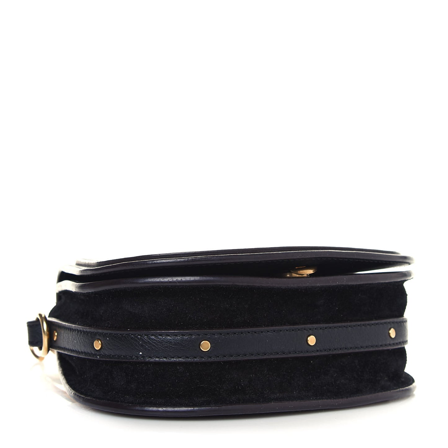 Calfskin Suede Small Nile Bracelet Bag Black