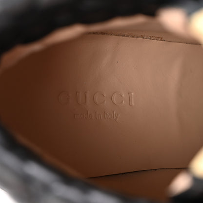 Gucci Apollo Calfskin GG Supreme Nappa Samoa Quilted Lace Up Ankle Boots 35 Black 8 of 10