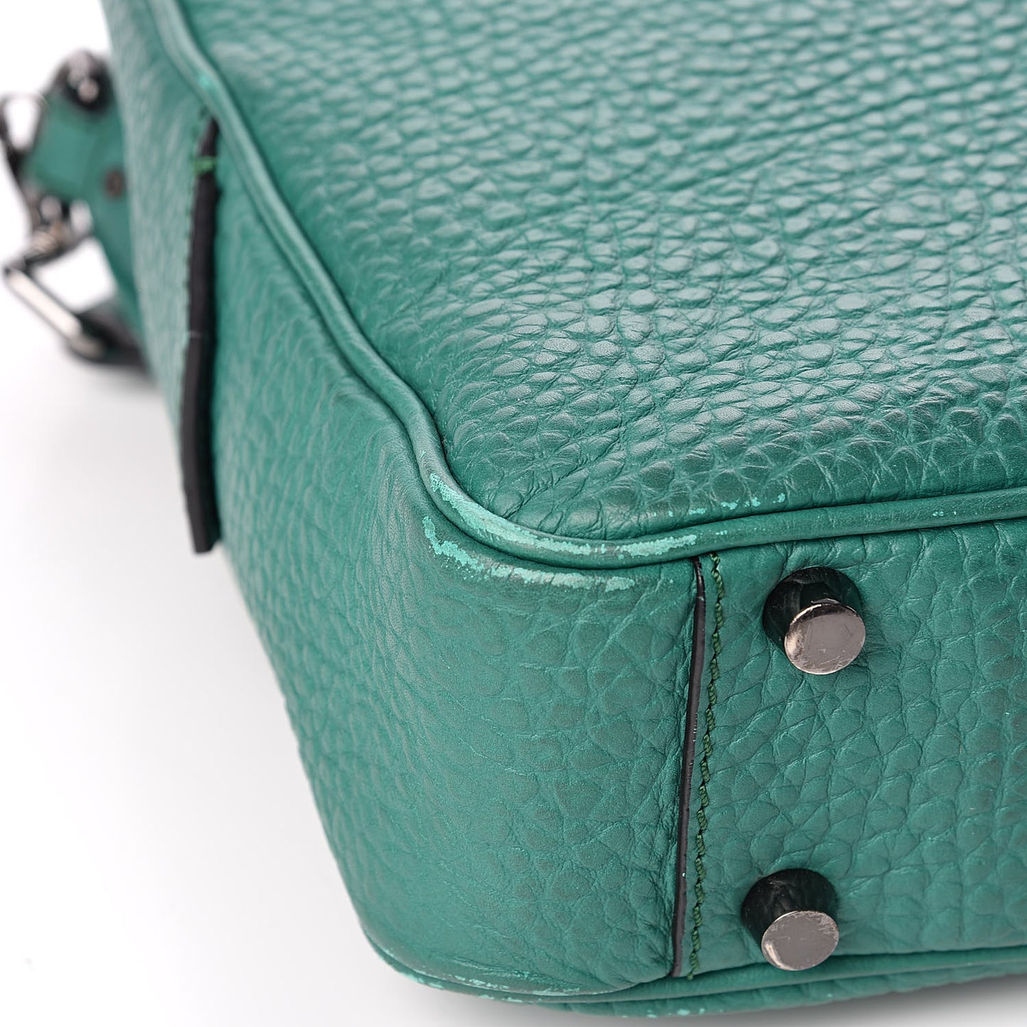 Signature Grain Briefcase Green